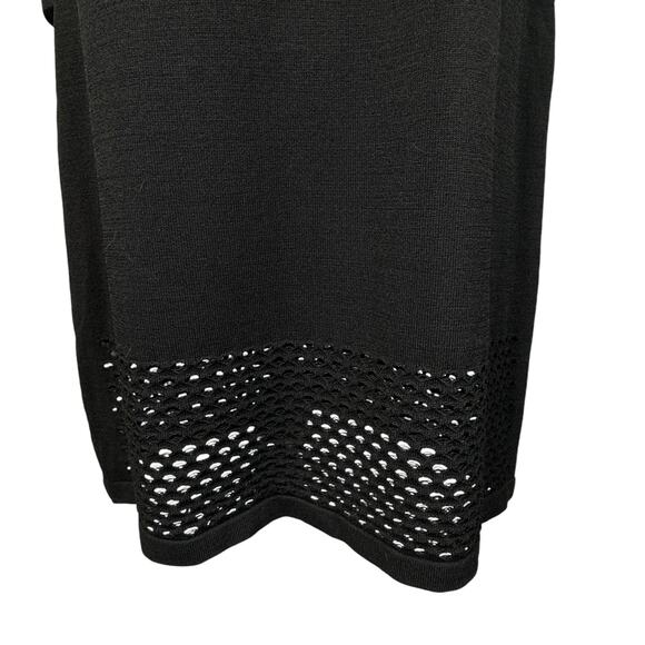 Calvin Klein X-Large Midi Sheath Sweater Dress 3/4 Sleeves Perforated Stretch - Picture 3 of 9